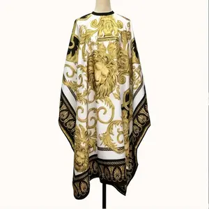 1 piece of hair cutting cloth with golden lion pattern hair cutting hat - anti-static, non stick hair cutting shawl