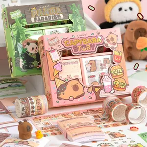 Cartoon Panda Themed Sticker & Tape Set, 120pcs/set Cute Sticker & Tape, DIY Decorative Sticker for Scrapbooking, Journaling, Gift Wrapping, Durable Adhesive Stickers, Stickers Kit