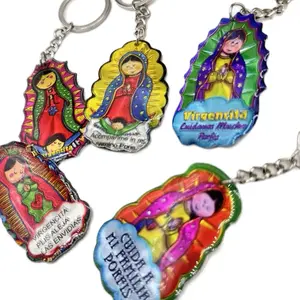 12pcs Recuerdos para Bautizo, Communion y Confirmación, Llaveros de Virgencita, Recuerdos para toda ocasión