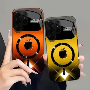 Futuristic Cyberpunk MagSafe Case — Neon Metallic Glossy Magnetic Cover for Galaxy S25 Ultra — 975