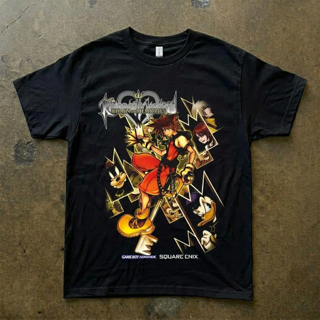 Keyblade Hero Vintage Anime Comfort Cotton Tee Kingdom Hearts Manga Ring Spun Cotton Casual Soft T-Shirt Trendy Tops for Perfect Gift