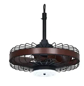 20" Outdoor Ceiling Fan with Lights, Plug in Caged Ceiling Fan with Remote Control Smart App, IP44 Waterproof Gazebo Fans with 6 Speed Reversible, Timer, 3CCT for Outdoor Patio Porch, Brown