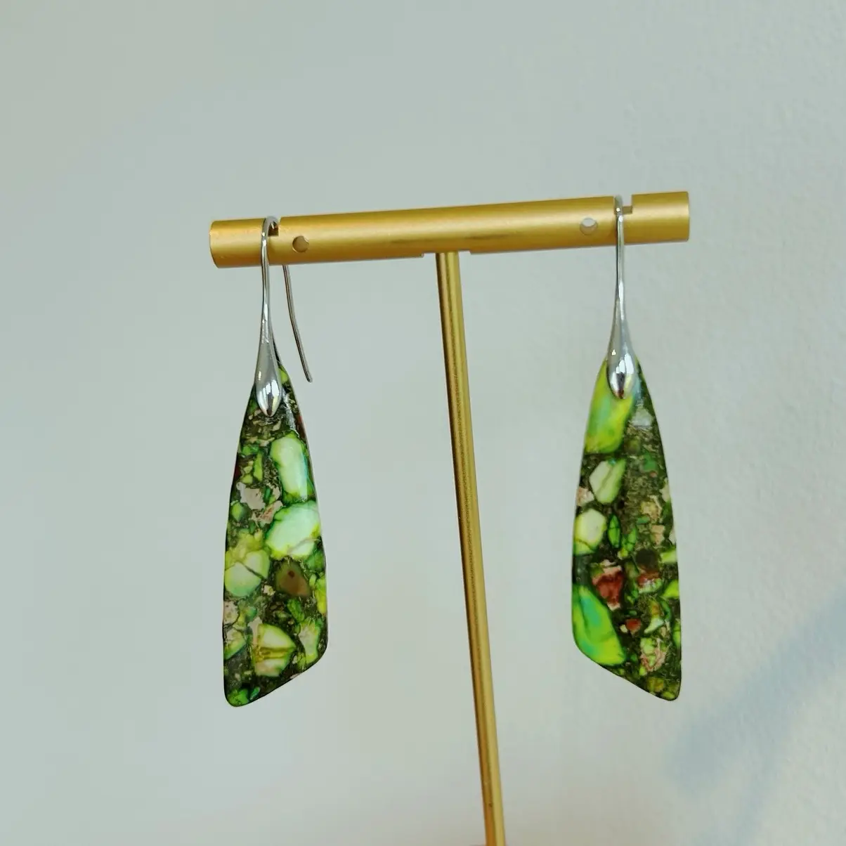 Natural Gemstone Color Earrings ,Natural Healing Drop Earrings,