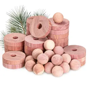 50 Pack Cedar Balls & Cedar Rings for Clothes Protection, 30 Cedar Rings & 20 Cedar Balls for Closets & Drawers, Cedarwood Blocks for Clothes Storage