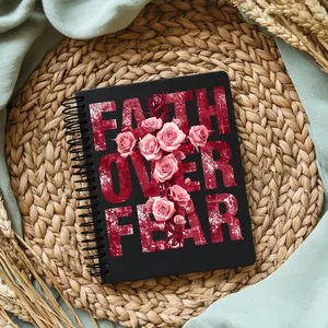 UV DTF Journal Cover- Faith Over Fear Roses