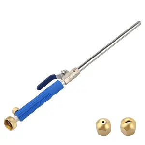 High Power Washer Wand  Hydro Jet Water Hose Nozzle Watering Sprayer Cleaning Tool Lance For Gutter Patio Car Pet Window Glass Blue