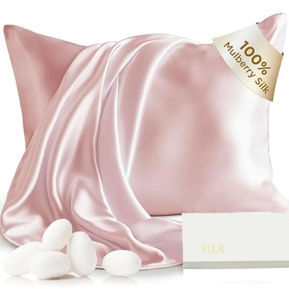 Pure Natural Silk Pillowcase and Silk Eyemask, Soft & Durable Fabric for Home Decor, Perfect Gift Choice for Festive Occasions, Easy Care Design