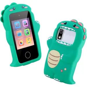 KIDDOKOALA Kids Smart Phone for Boys Girls Age 3-9 Touchscreen Dual Camera Dinosaur Case Stories Music Games E-Learning Toy Phone Christmas Birthday Gifts