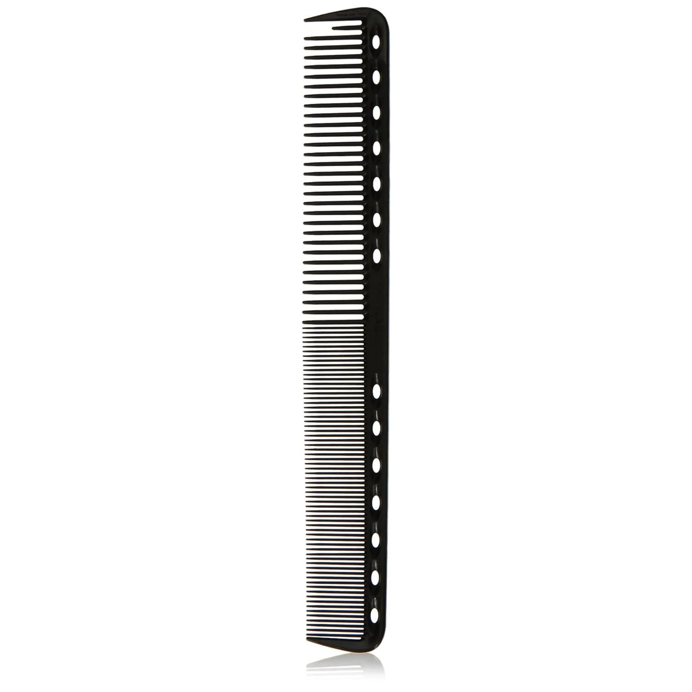 Park 339 Fine Cutting Comb - Carbon Black Plastic, Chemical & Heat-Resistant, Tension Control, for Beginner & Veteran Cutters, Short to Medium Hair Styling & Precision Haircuts