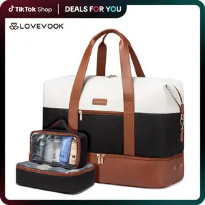 LOVEVOOK TikTokShopBacktoSchool Weekender Bag for Women – Large Travel Duffel Bag with 2 Packing Cubes, Spring Glow Up Carry on Overnight Bag with Shoe Compartment, Mom Hospital Bags for Labor and Delivery