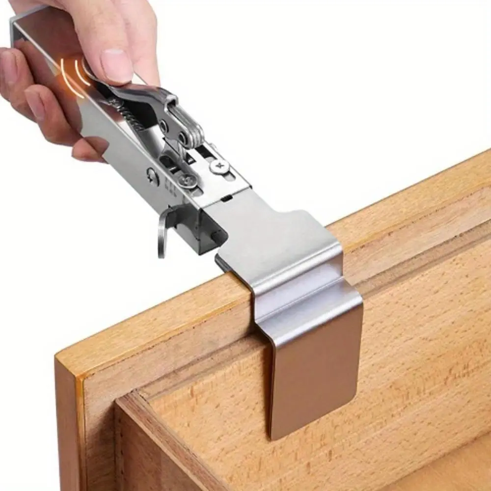 Adjustable Drawer Fixing Clamp Hardware for Quick Press Drawer Front Installation, One-Touch Fixed Removable Retractable Fixed Clip Holder