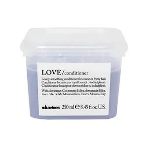 Davines Love Smoothing Conditioner 8oz - 250ml Formula for Coarse Frizzy Hair with Olive Extract Moisturizing & Elasticity Restoring Shiny Hair Care