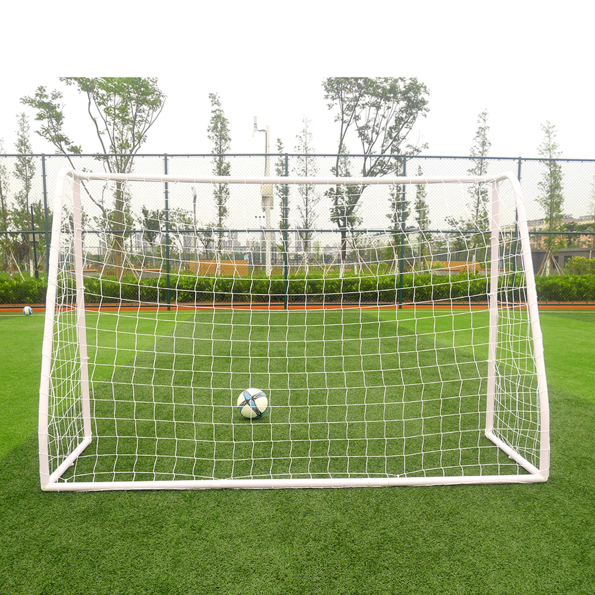 High Quality Goal Posts, Multi-Size Freestanding Training Equipment with Powder-Coated Steel Frame & Weatherproof Net for Kids Backyard, Quick-Setup & Ground Secured, Soccer Training Equipment, Nets, Steel Pipe