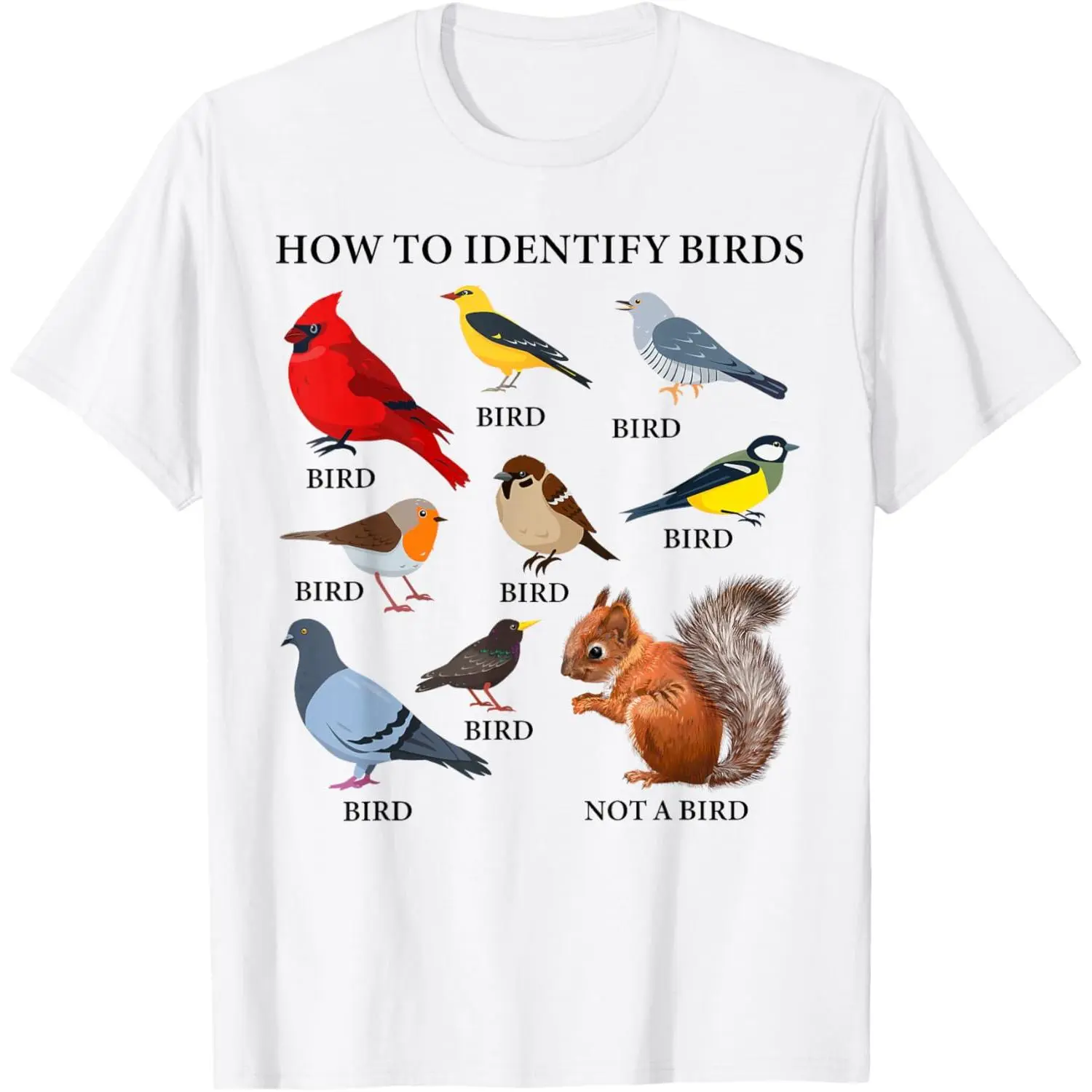 How to Identify Birds Funny Tee Birdwatcher T-Shirt for Men and Women