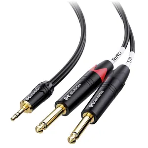 Cable Matters 3.5mm TRS to Dual 6.35mm TS Breakout Cable - 6ft, 1/8 to 1/4 Stereo Cable, 3.5mm to 1/4 Y Splitter Cord