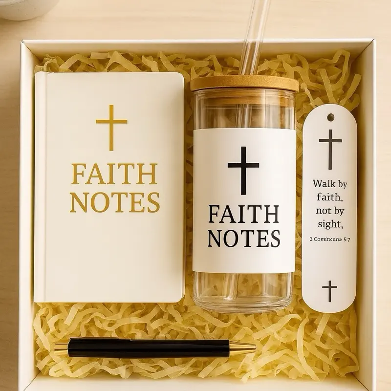 Faith Notes Christian Gift Box – Journal + Tumbler Set
