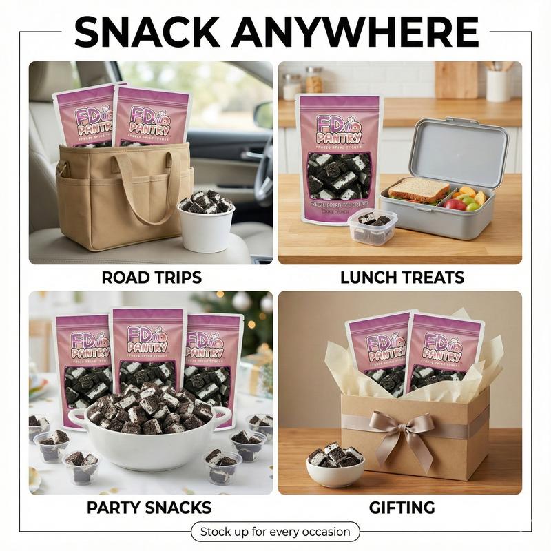 FD Pantry Freeze-Dried Ice Cream Crunch Bites – Strawberry Shortcake, Cookie Crunch & Chocolate Eclair Flavor (2 oz |  Snack Treat