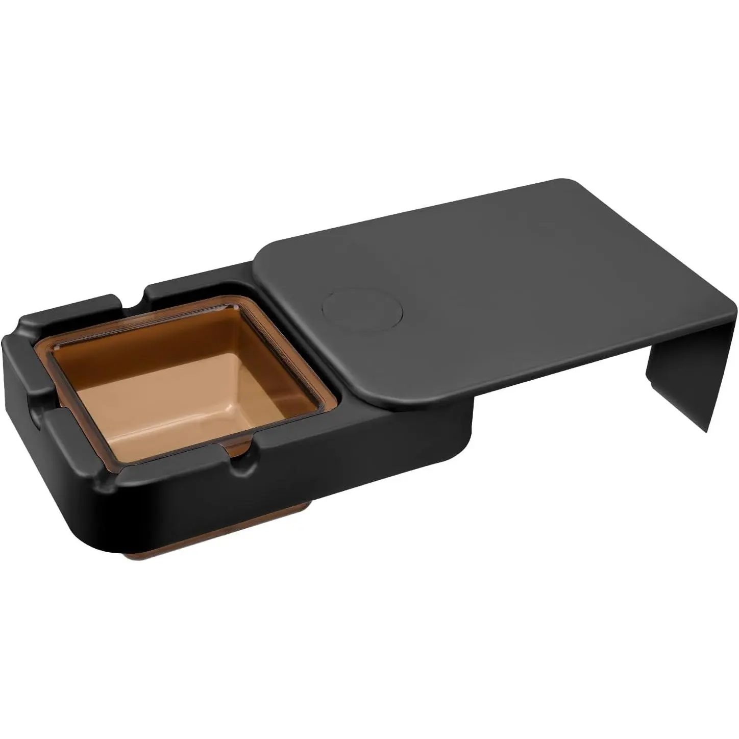 Ashtray with Lid Indoor, Wall Mounted Cigarette Ashtray, Hidden Ash Tray  Under Table, Adhesive Ashtray for Toilet Home Office Hotel (Black)