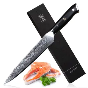 8 Inch Slicing Knife Japan Damascus Steel  Professional Sashimi Sushi Chef's Knives