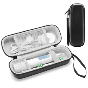 Toothbrush Travel Case Fits for Oral-B Pro 1000 5000 7500 7000 6000 9600 Electric Toothbrush with Mesh Pocket, Black Case Only