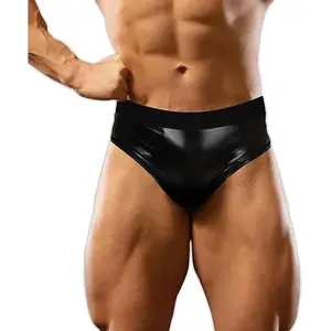 Men's Wet Look Shining Bodybuilding Posing Trunks