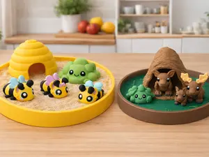 3D Animal Family Figurine Set