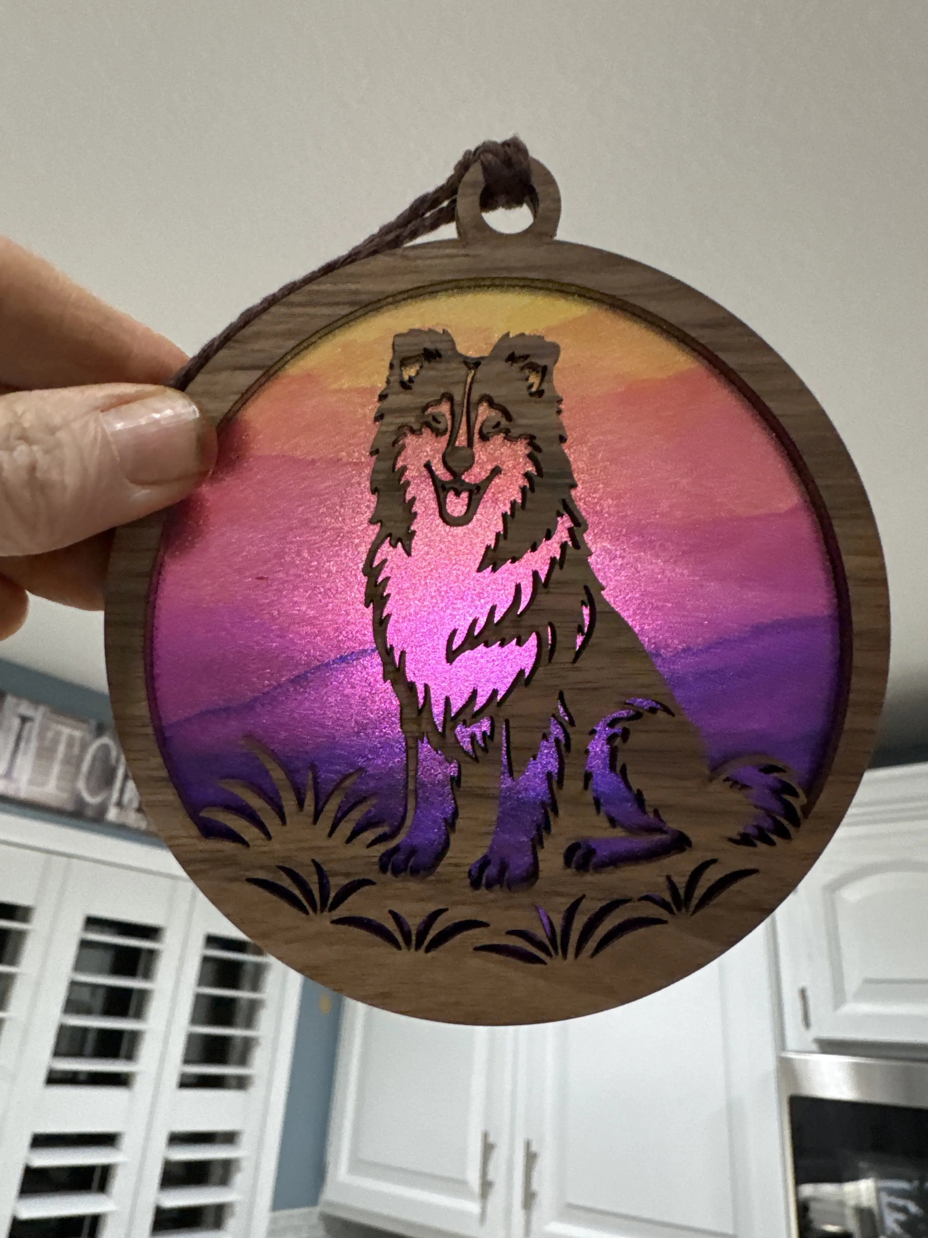 Sheltie Suncatcher for Sunny Window
