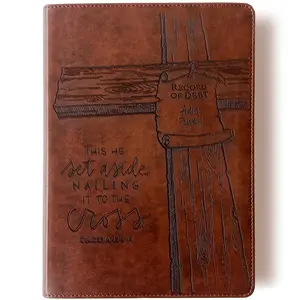 Personalized ESV Wide Margin Bible - Brown - Record of Debt Nailed on Cross- Add a Name to the Cross - Hand Lettered and Engraved