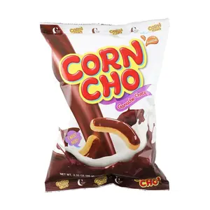 CROWN Korean Corn Snack, Ganache Chocolate Flavor, Crispy Maize Sticks, 66g