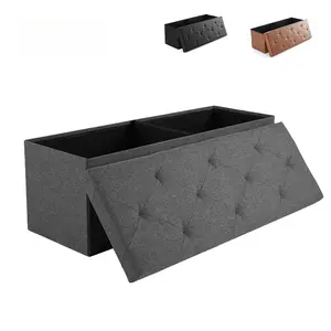 F Foldable Storage Bench - Large Ottoman Chest for Bedroom, End of Bed