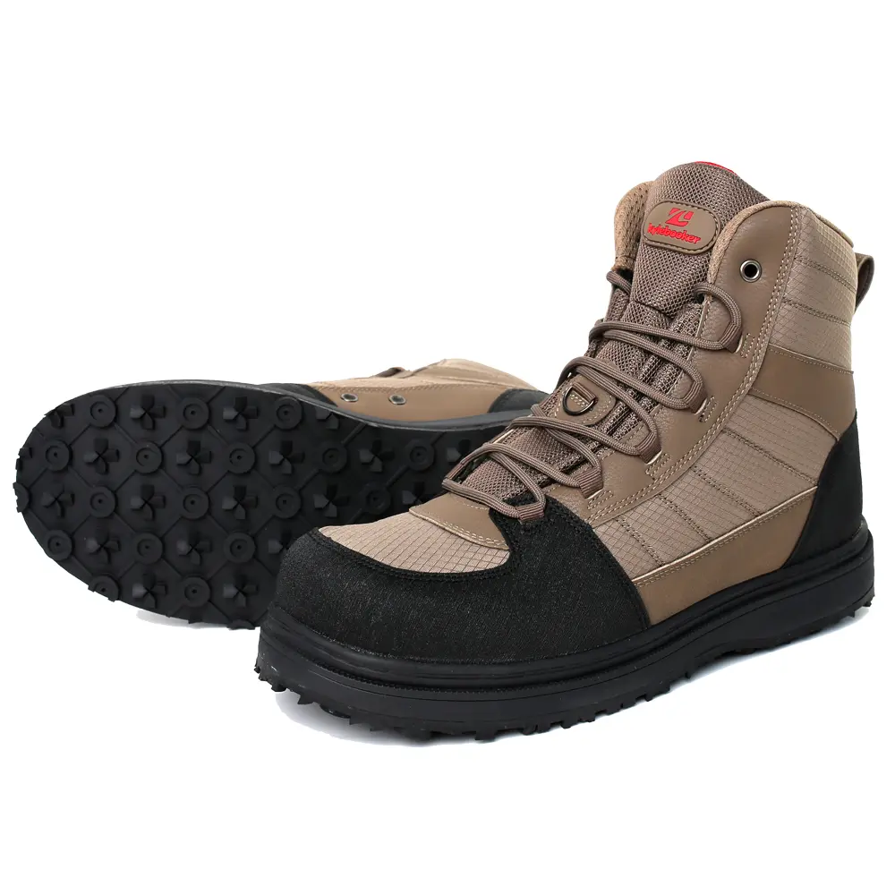 Kylebooker Men's Wading Boots, Comfortable and Super Lightweight Fishing Shoes with Quick Draining Mesh and Anti-Slip Rubber Sole, Male, Recessed Stud Insert