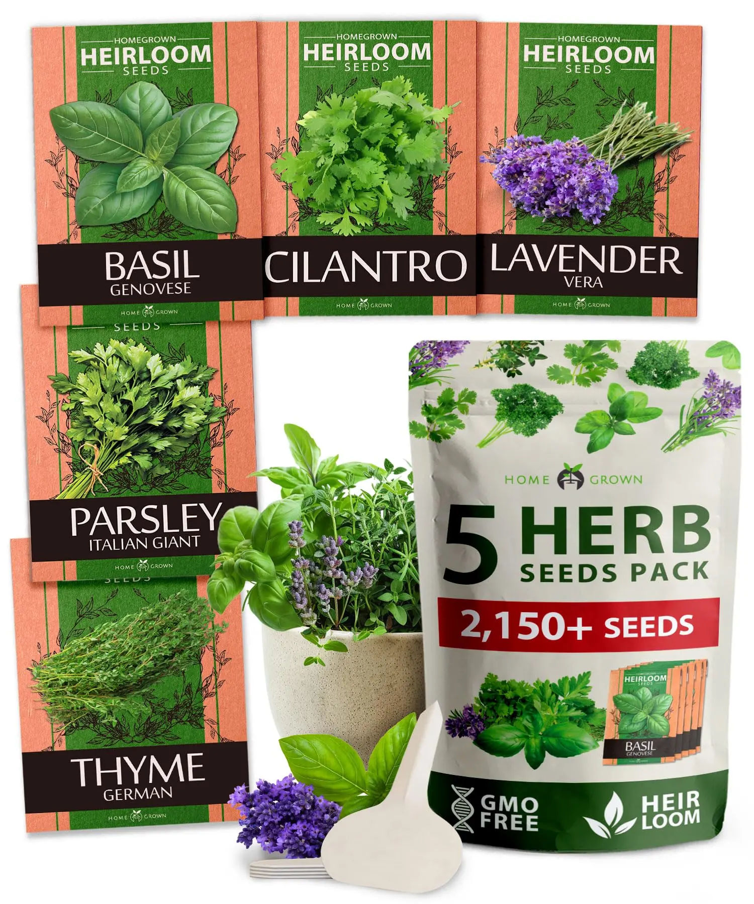 5 Herb Seeds for Planting 2,150+ Non-GMO Heirloom Seeds | Extra Large  Variety Pack Herb Kit  Indoor Outdoor & Hydroponic | Culinary Seed Set |  Grow Your Own Herbs | Gift for Beginners - TikTok Shop