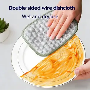 20 Pcs Multipurpose Wire Dishwashing Rags for Wet and Dry, Double Sided Wire Washing Cloth, Reusable Miracle Cleaning Cloths, Non Scratch Dishcloth for Home Kitchen, Sinks