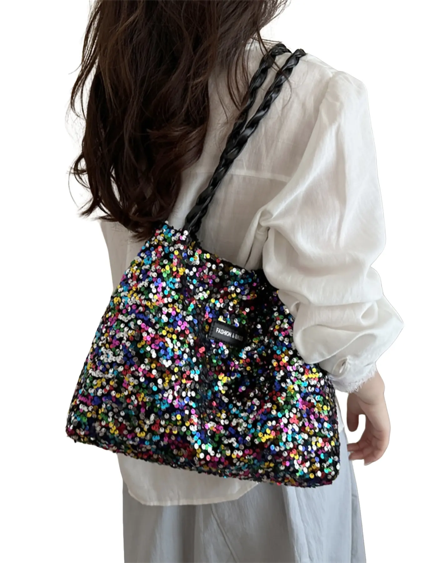 Sequined Summer Fashion Crossbody Bag, Trendy Casual Style, Large Capacity, Colorful Sequins, All-Season Accessory, Women's Shoulder Bag, Chic Crossbody Bag, Fashionable Unique Bags