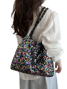 Sequined Summer Fashion Crossbody Bag, Trendy Casual Style, Large Capacity, Colorful Sequins, All-Season Accessory, Women's Shoulder Bag, Chic Crossbody Bag