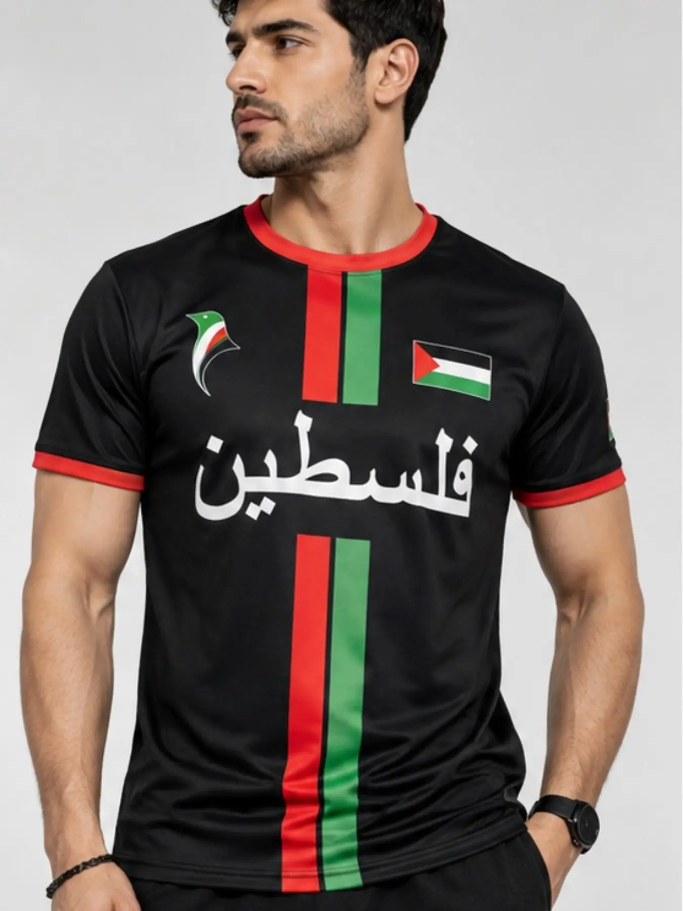 2026 New Palestine Football T-Shirt, Summer Unisex Sports Tee, Sports Top, Casual Sporty Top, Gaza Kids T-Shirt, Casual Long Sleeve Slim Fit, All Seasons Gift Wholesale