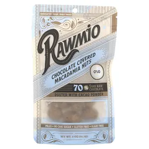 Rawmio Chocolate Covered Macadamia Nuts, 70% Dark Raw Chocolate, 2 oz (56.7 g)