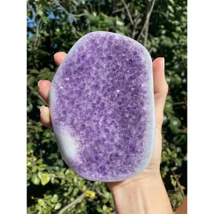 Baby Blue & White Agate Banded Amethyst Crystal