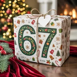 [Blackk Friday Sale]67 Meme Wrapping Paper Christmas, Funny Gift Wrap for Birthdays, Holidays & Parties, 67 Meme Gifts, Gift Wrap for Teens luxury xmas festive