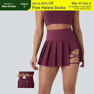 Halara Breezeful High Waisted Pleated 2-in-1 Side & Pocket Asymmetric Hem Quick Dry Mini Dance Skirt#TikTokShopSpringGlowUp