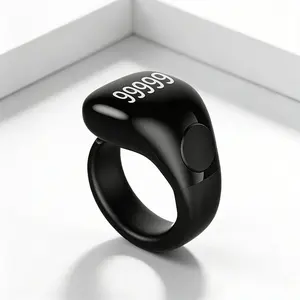 Digital Tasbih Counter Ring – APP Synced Zikr Counter with 33/99 Dhikr Vibration Alert, Silent Waterproof Button Design, Minimal Digital Prayer Ring