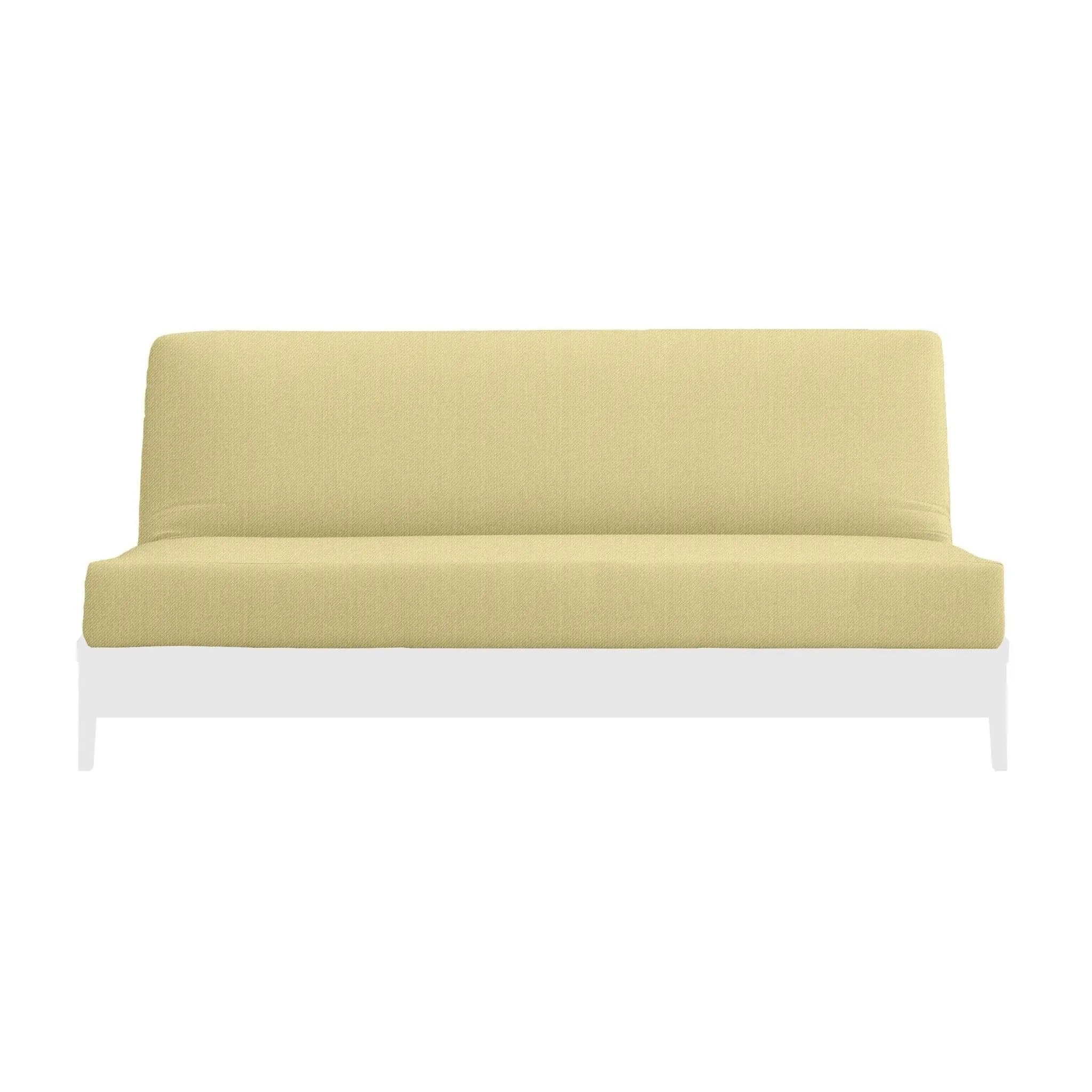 Natural 100% Cotton Fabric Futon Mattress Cover - Pale Yellow
