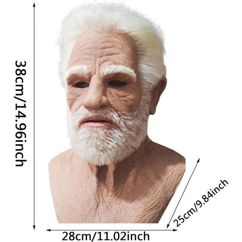 Realistic Old Man Mask Halloween Mask for Adults, Scary Latex Old Man Grandpa Mask Wrinkle Face Headgear for Halloween Party Cosplay Costume Masquerade, generalBestBest