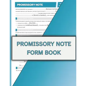 Promissory Note Form Book: 80 Single-Sided Loan Agreement Forms for Personal and Business Use Paperback – September 20, 2024