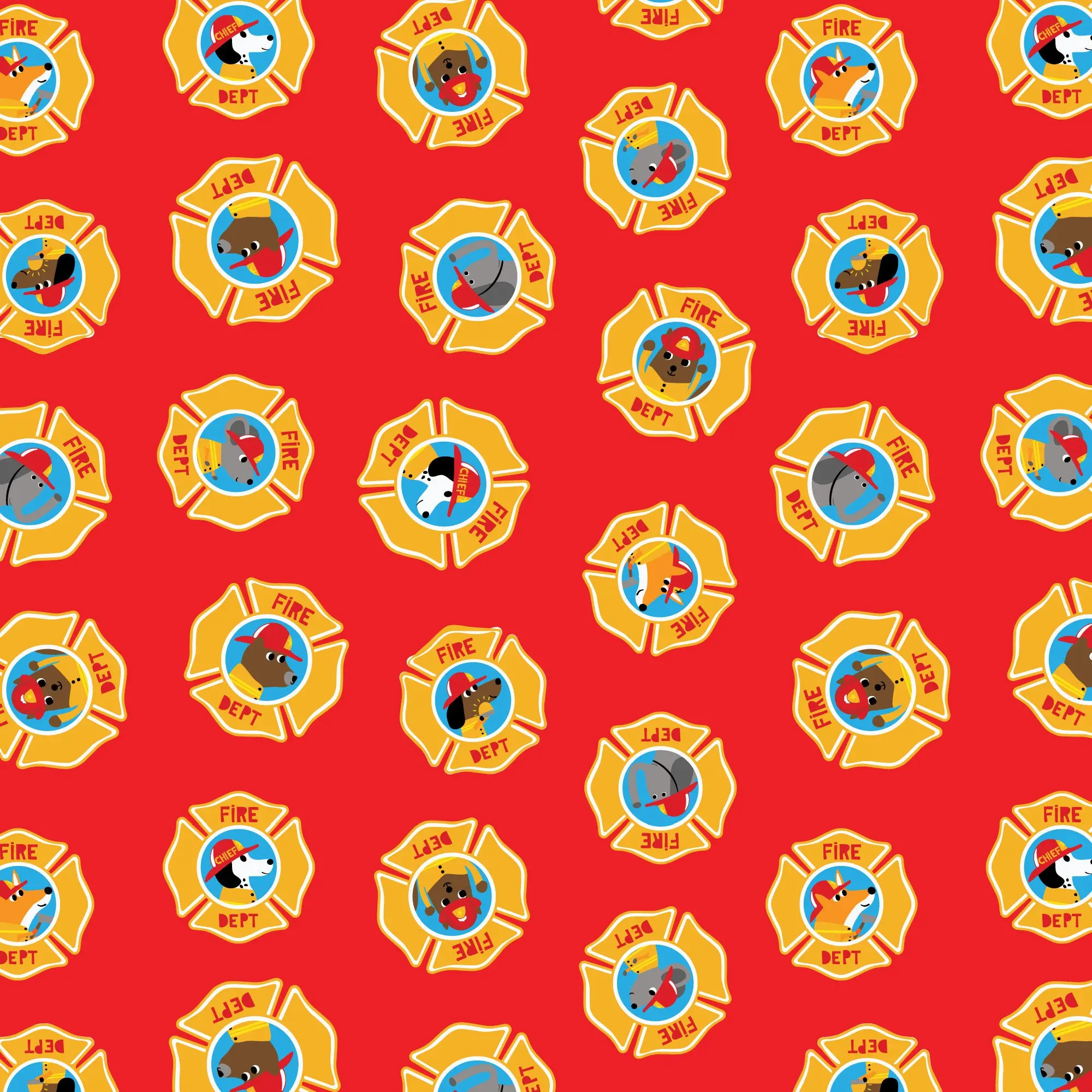 Fabric Cloud9 Badge of Honor Fire! Fire! Fire! by the Quarter Yard 228313