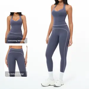 Women's Sporty Tracksuit Set - Casual Two-Piece Athletic Wear, 78% Nylon 22% Spandex, Ideal for Gym & Daily Activities, H-Shaped Back Design, Bell-Bottom Pants,Casual Occasions,Loungeset Women,Sweatsuits Women,Comfort Sweat Set