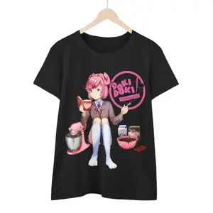 Doki Doki Literature Club Graphic T-Shirt -  Anime Doki Doki Shirt - Vintage Graphic Tee - Menswear & Womenswear – Streetwear Tops – Casual Cotton Crewneck Shortsleeve T-shirt