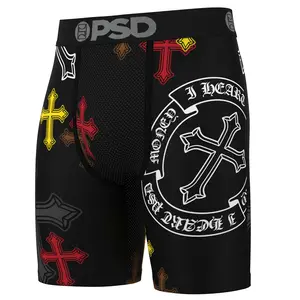 PSD Mens Heart PSD Boxer Brief - Standard Length 7 Inch Inseam, Soft and Breathable Poly Blend Fabric