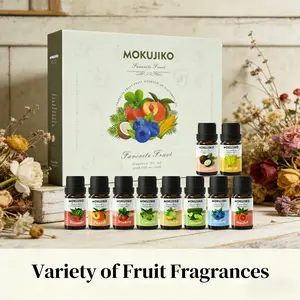 Carry the fragrance with you! 10 piece fruit essential oil set, diffuser for refreshing fragrance, aromatherapy machine, candles, fresh air, a great choice for gift giving