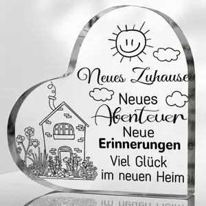 House Shaped Acrylic Ornament, Creative Desktop Decor Plaque, New Home Gift, Bedroom Decor, Office Decor, Home Decor, Signs